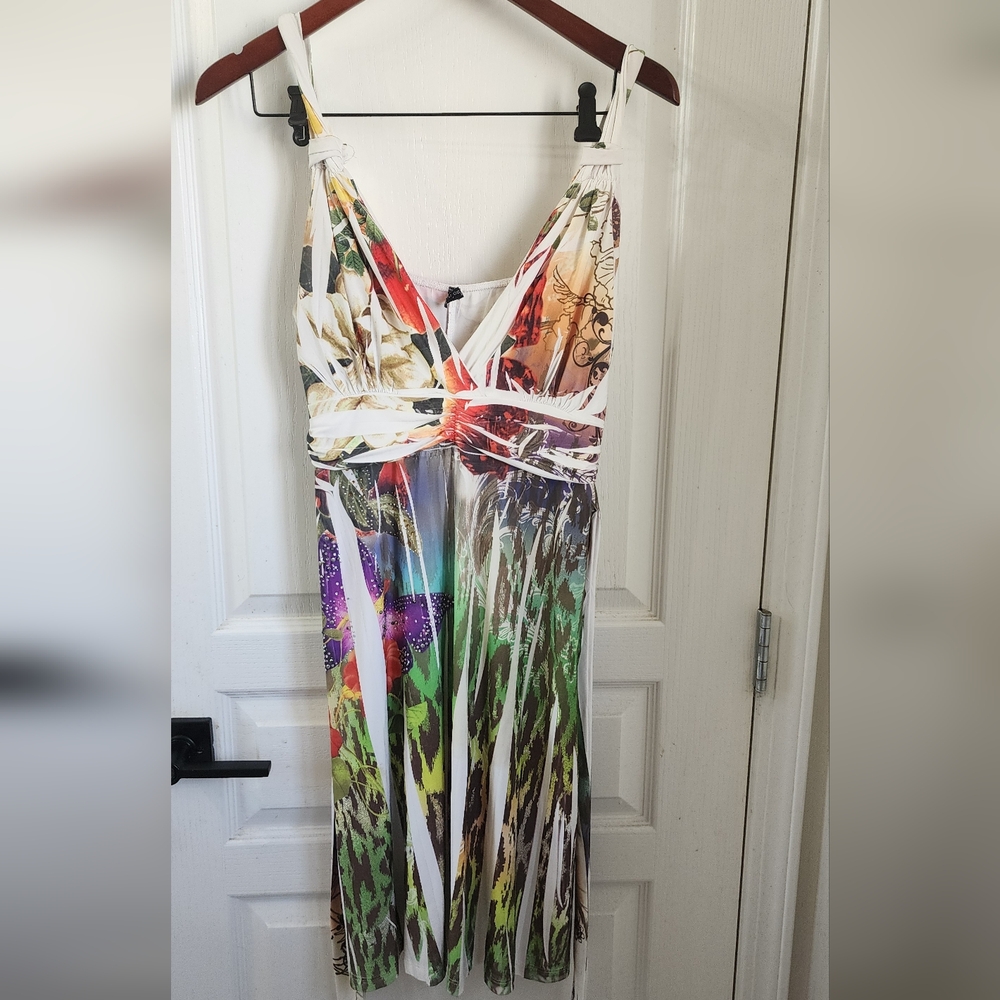 Elegant Multicolor V-Neck Dress